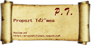 Propszt Tímea névjegykártya